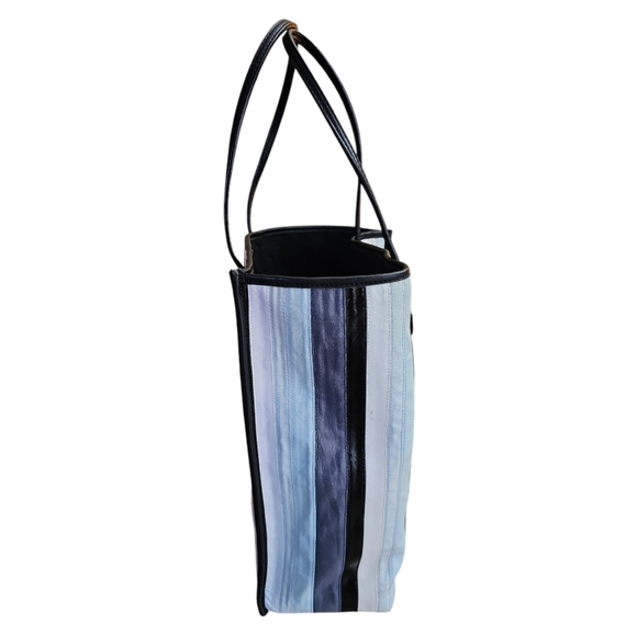 FREE PEOPLE Striped Tote Gray Blue Black - Picture 3 of 8